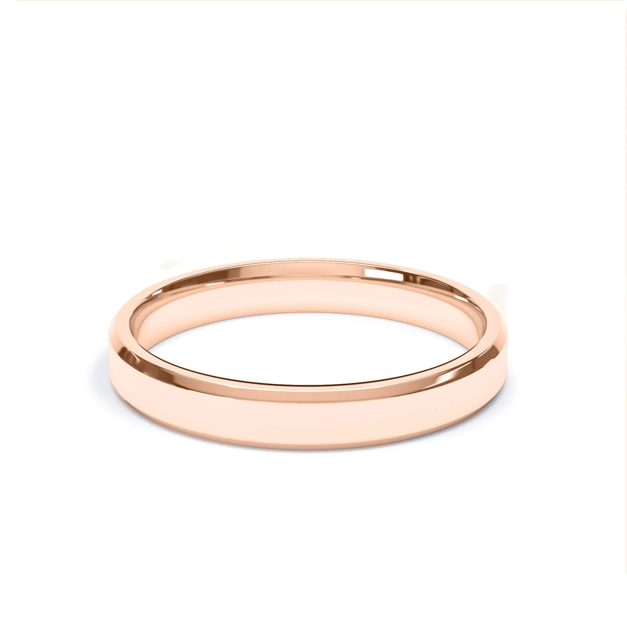 - Bevelled Edge Profile Wedding Ring 9k Rose Gold