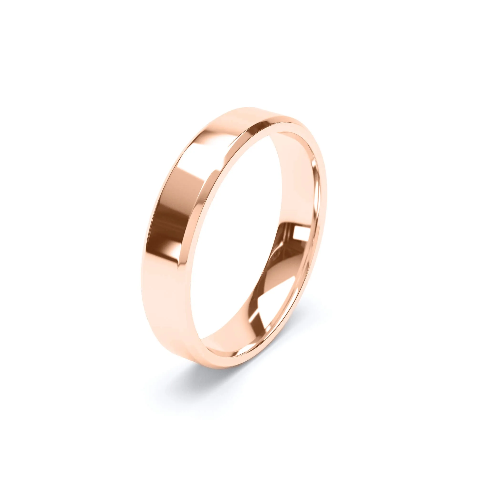 - Bevelled Edge Profile Wedding Ring 9k Rose Gold