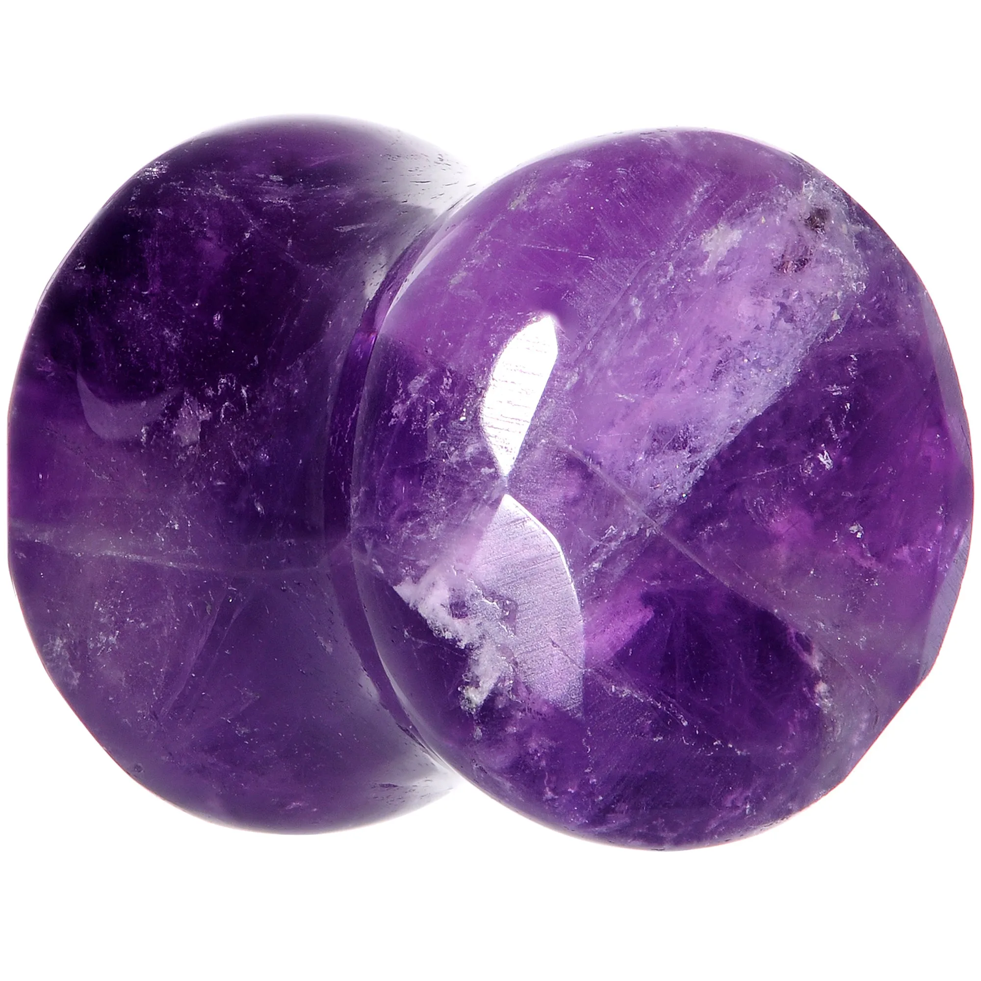 00 Gauge Purple Amethyst Saddle Plug Set