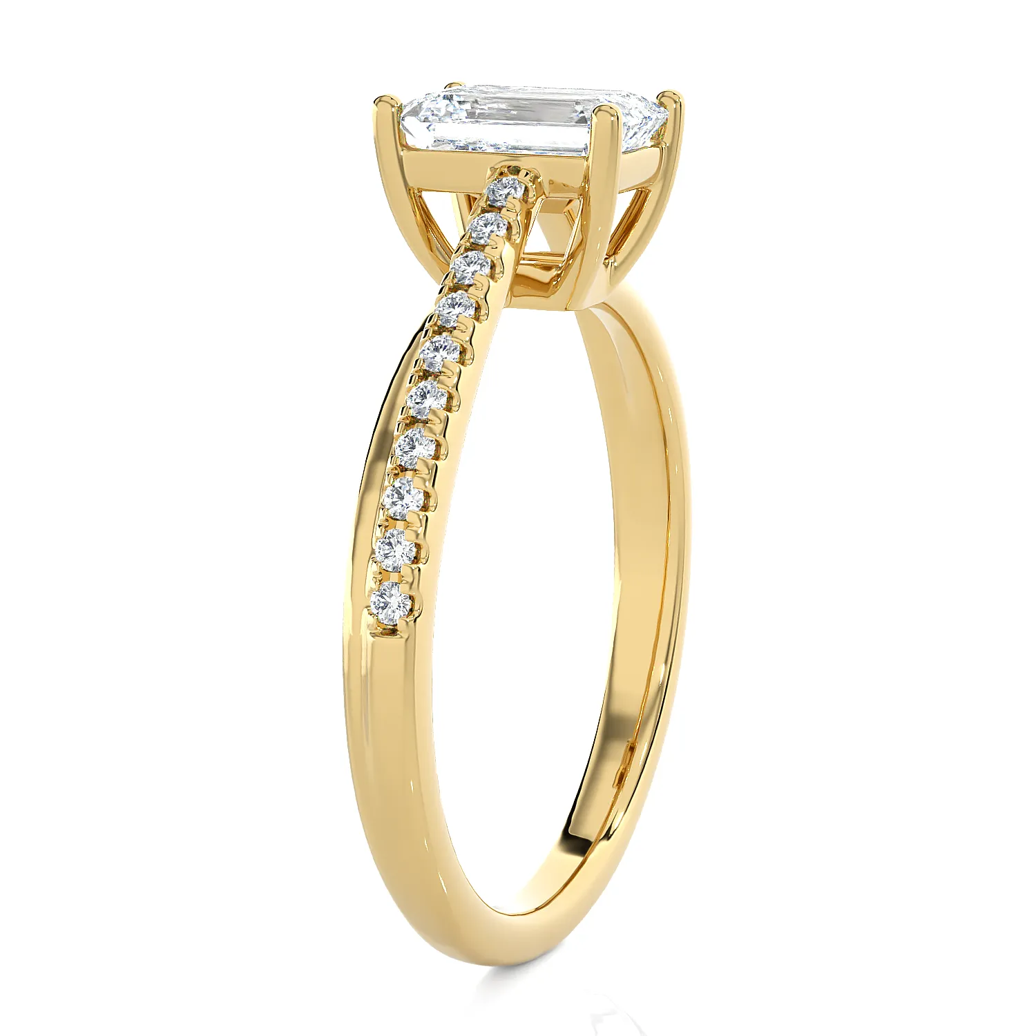 1 1/5 ctw Emerald-Cut Lab Grown Diamond Solitaire Engagement Ring