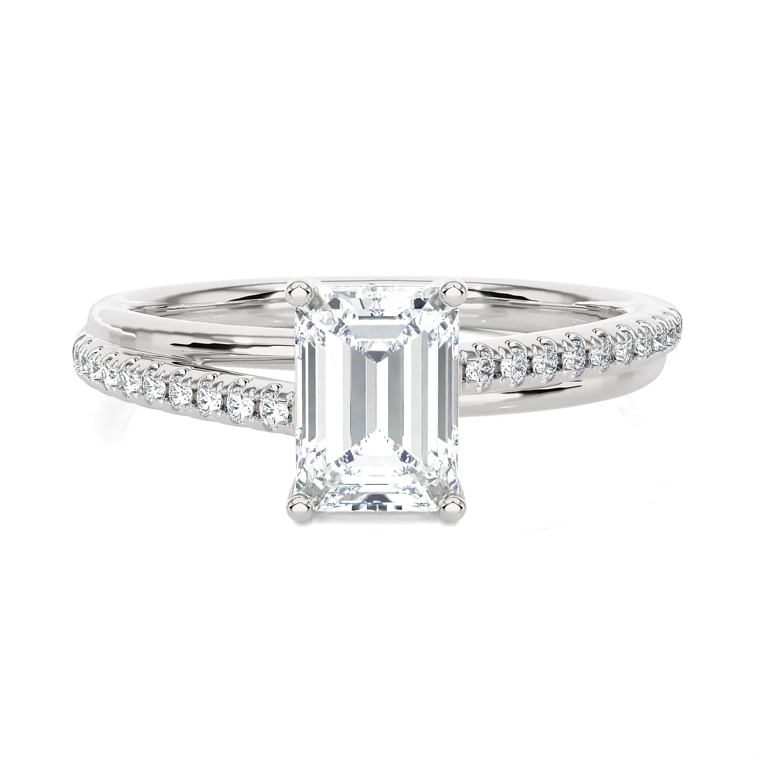 1 1/5 ctw Emerald-Cut Lab Grown Diamond Solitaire Engagement Ring