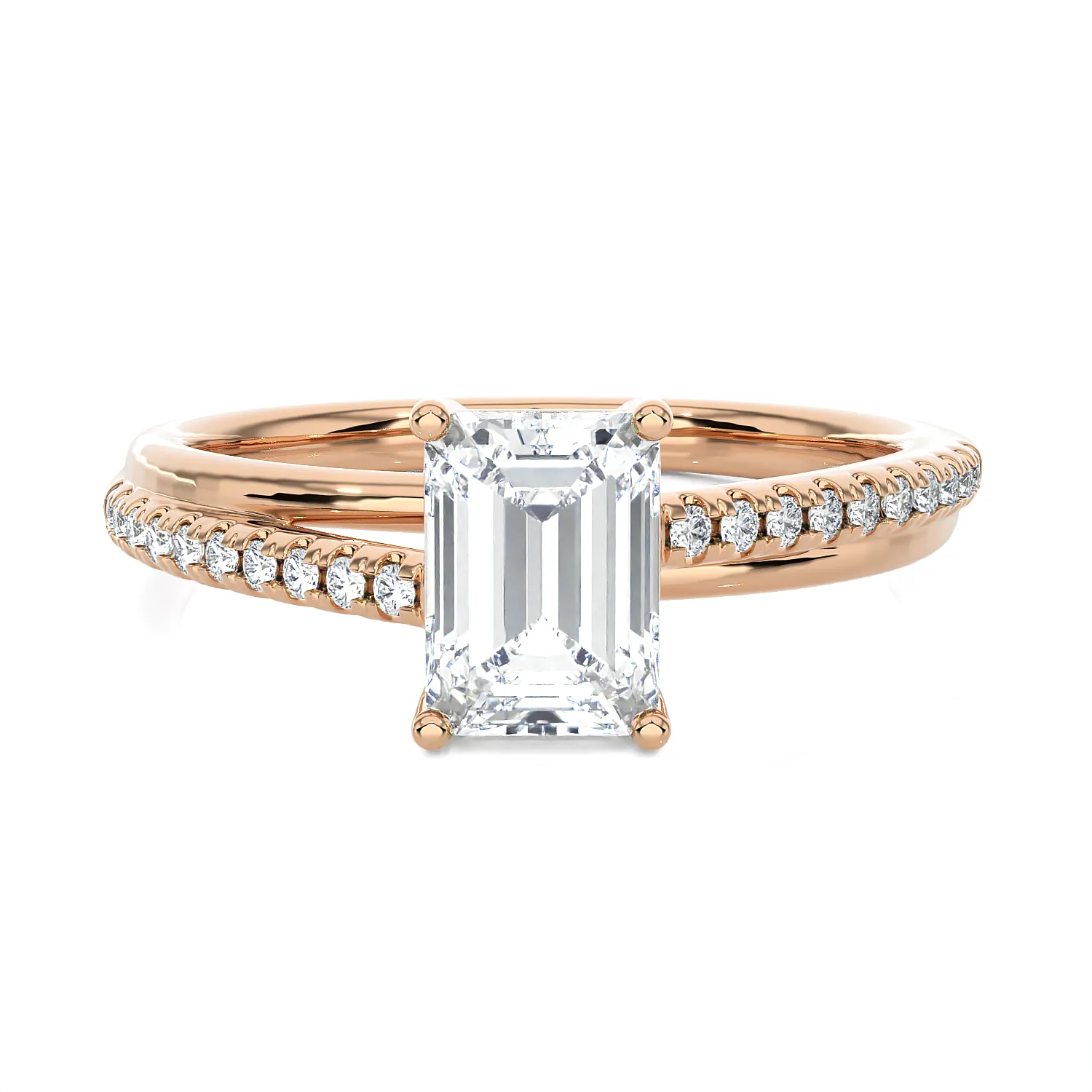 1 1/5 ctw Emerald-Cut Lab Grown Diamond Solitaire Engagement Ring