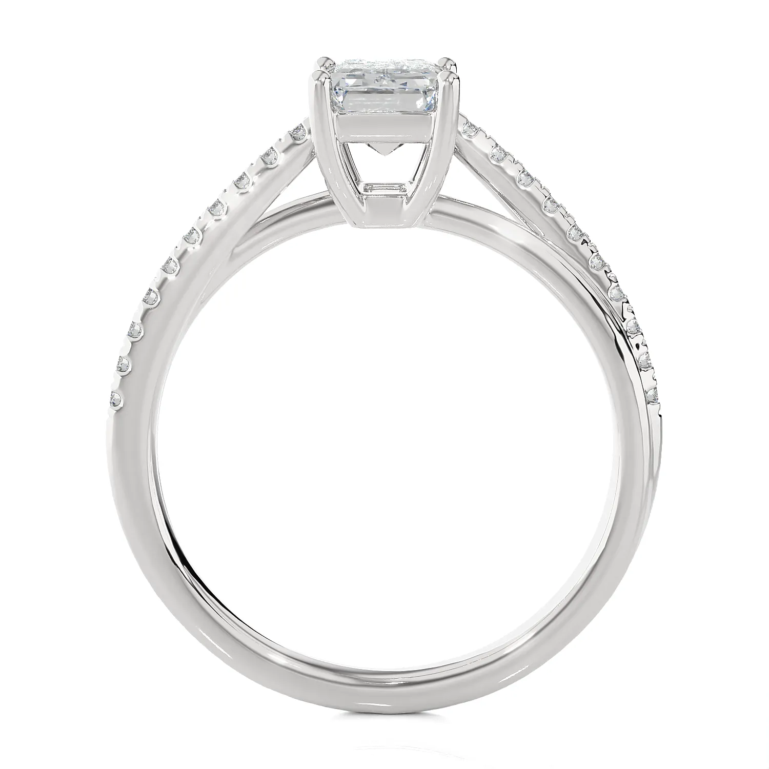 1 1/5 ctw Emerald-Cut Lab Grown Diamond Solitaire Engagement Ring