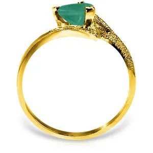 1 Carat 14K Solid Yellow Gold Recognize The Love Emerald Ring