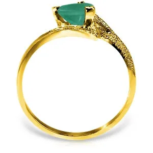 1 Carat 14K Solid Yellow Gold Recognize The Love Emerald Ring