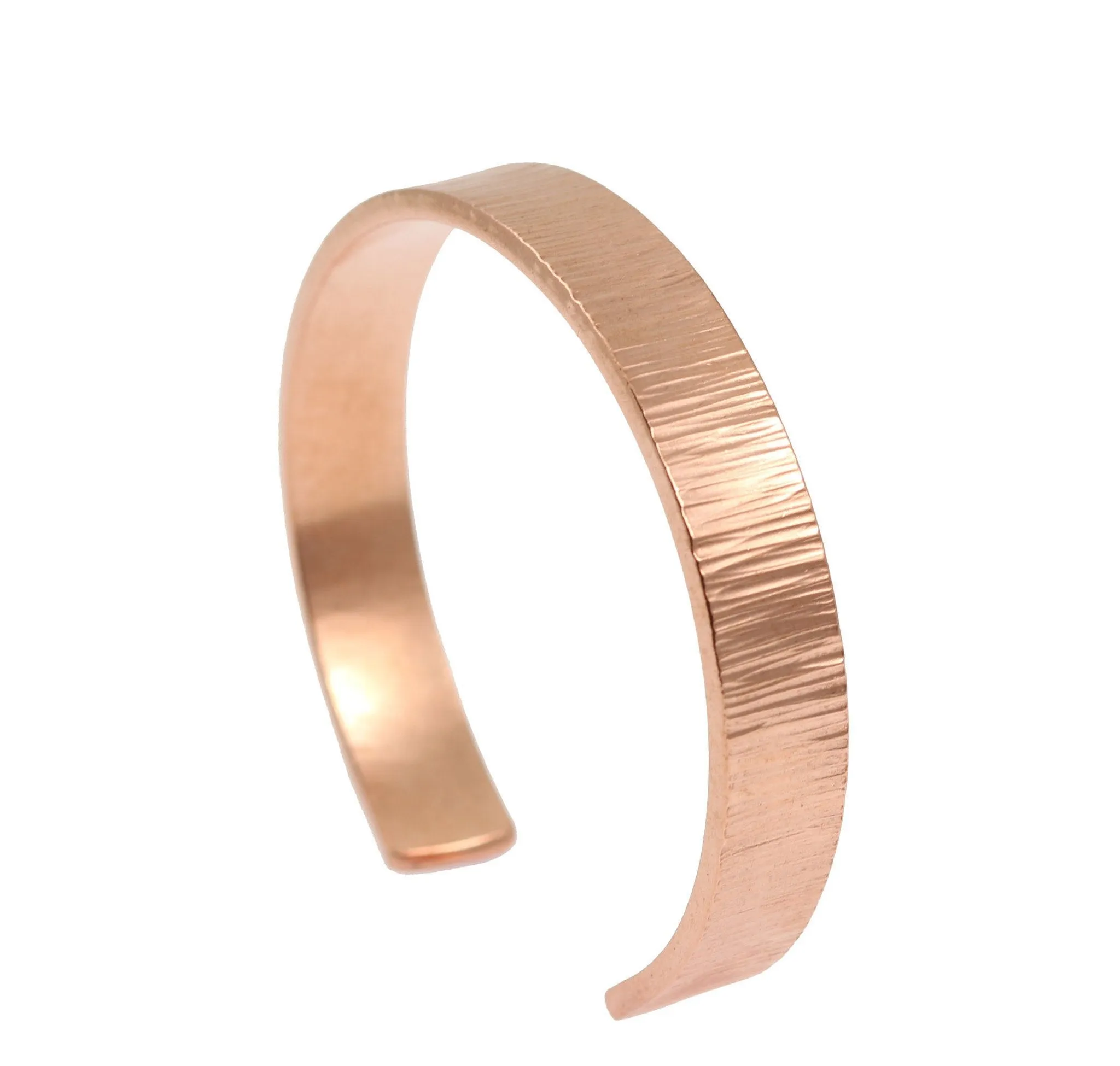 10mm Wide Chased Copper Cuff Bracelet - Solid Copper Cuff