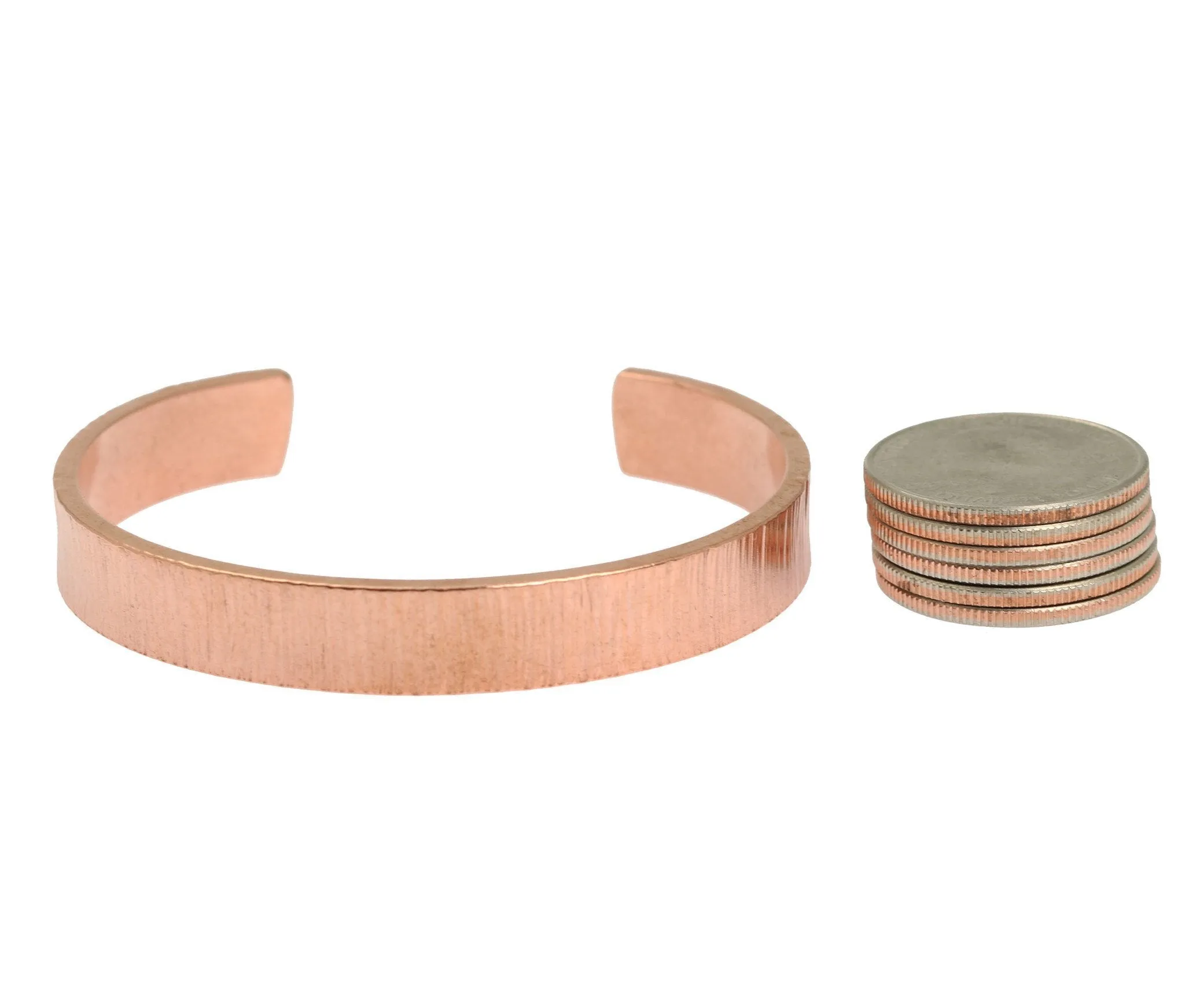 10mm Wide Chased Copper Cuff Bracelet - Solid Copper Cuff