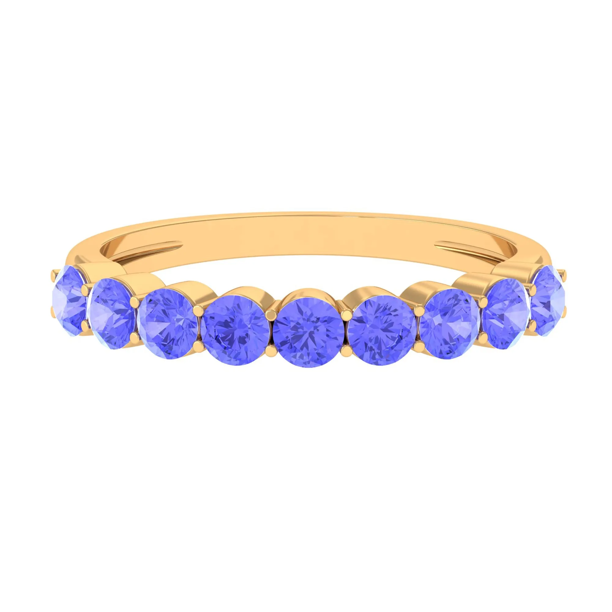 1.25 CT Natural Tanzanite Semi Eternity Ring in Gold