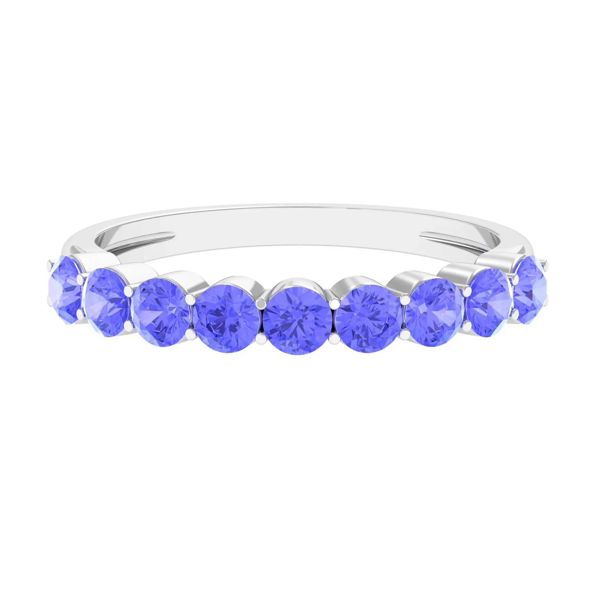 1.25 CT Natural Tanzanite Semi Eternity Ring in Gold