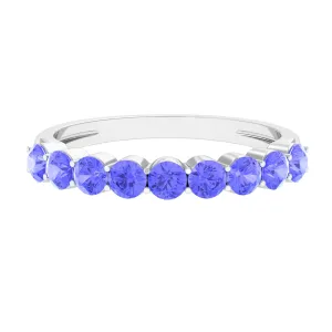 1.25 CT Natural Tanzanite Semi Eternity Ring in Gold