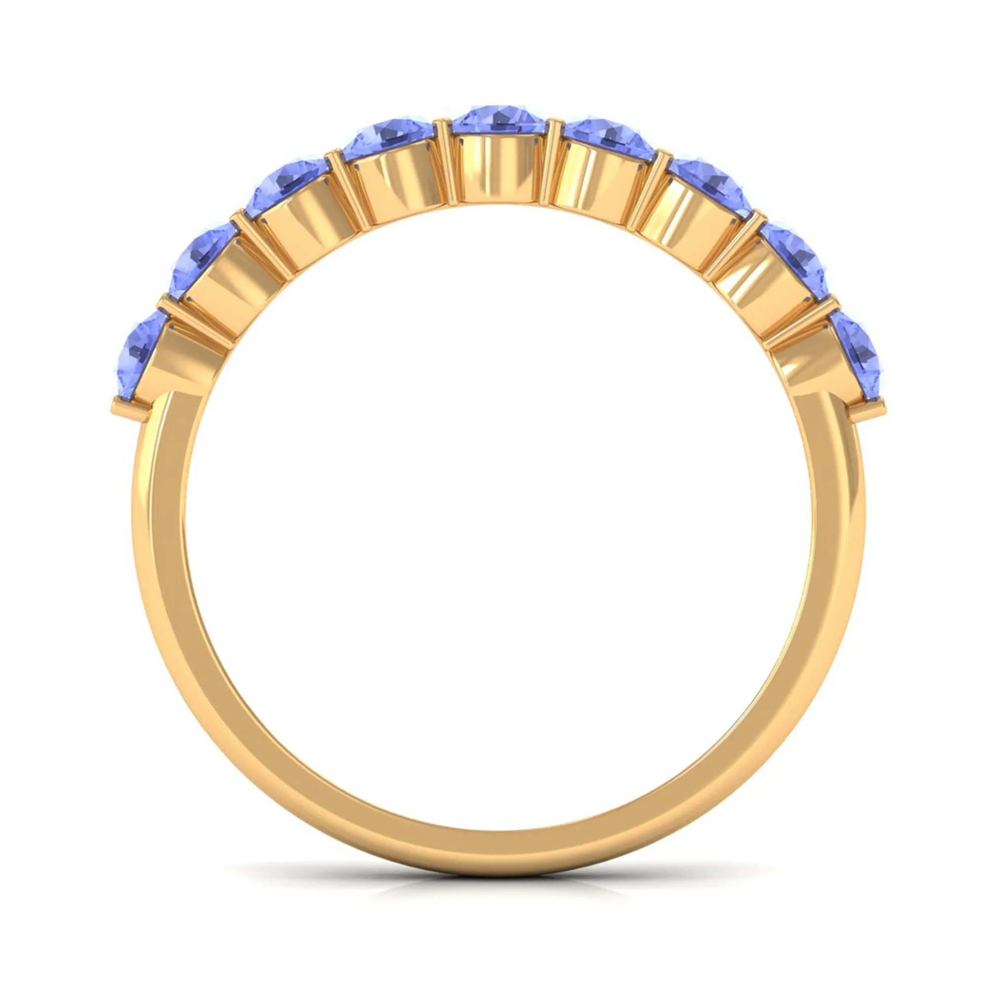 1.25 CT Natural Tanzanite Semi Eternity Ring in Gold