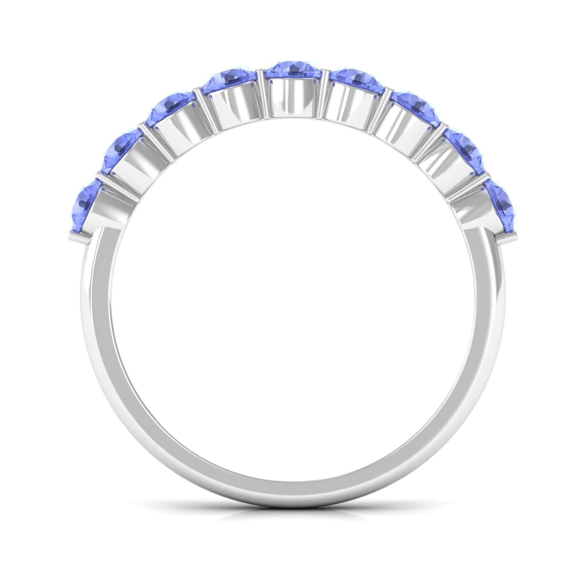 1.25 CT Natural Tanzanite Semi Eternity Ring in Gold