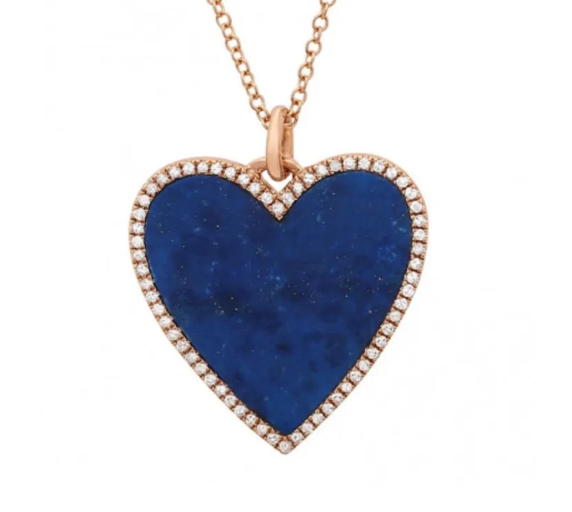 14k Lapis Heart  Necklace