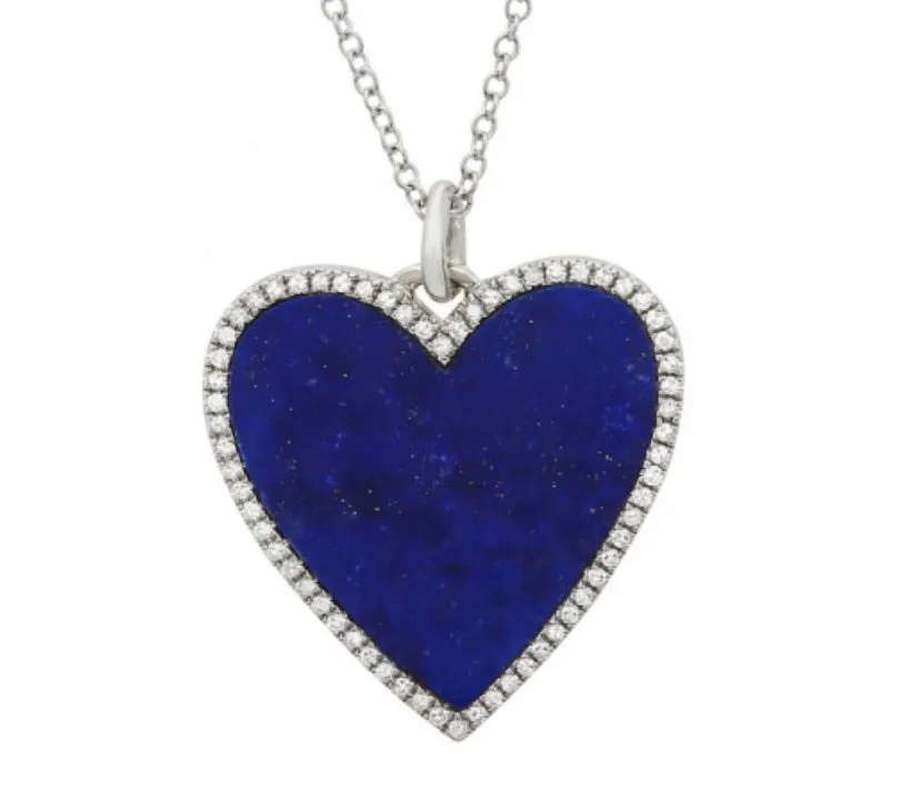 14k Lapis Heart  Necklace