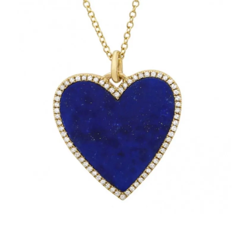 14k Lapis Heart  Necklace