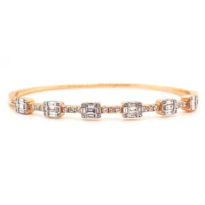 14k Rose Gold Diamond Bangle