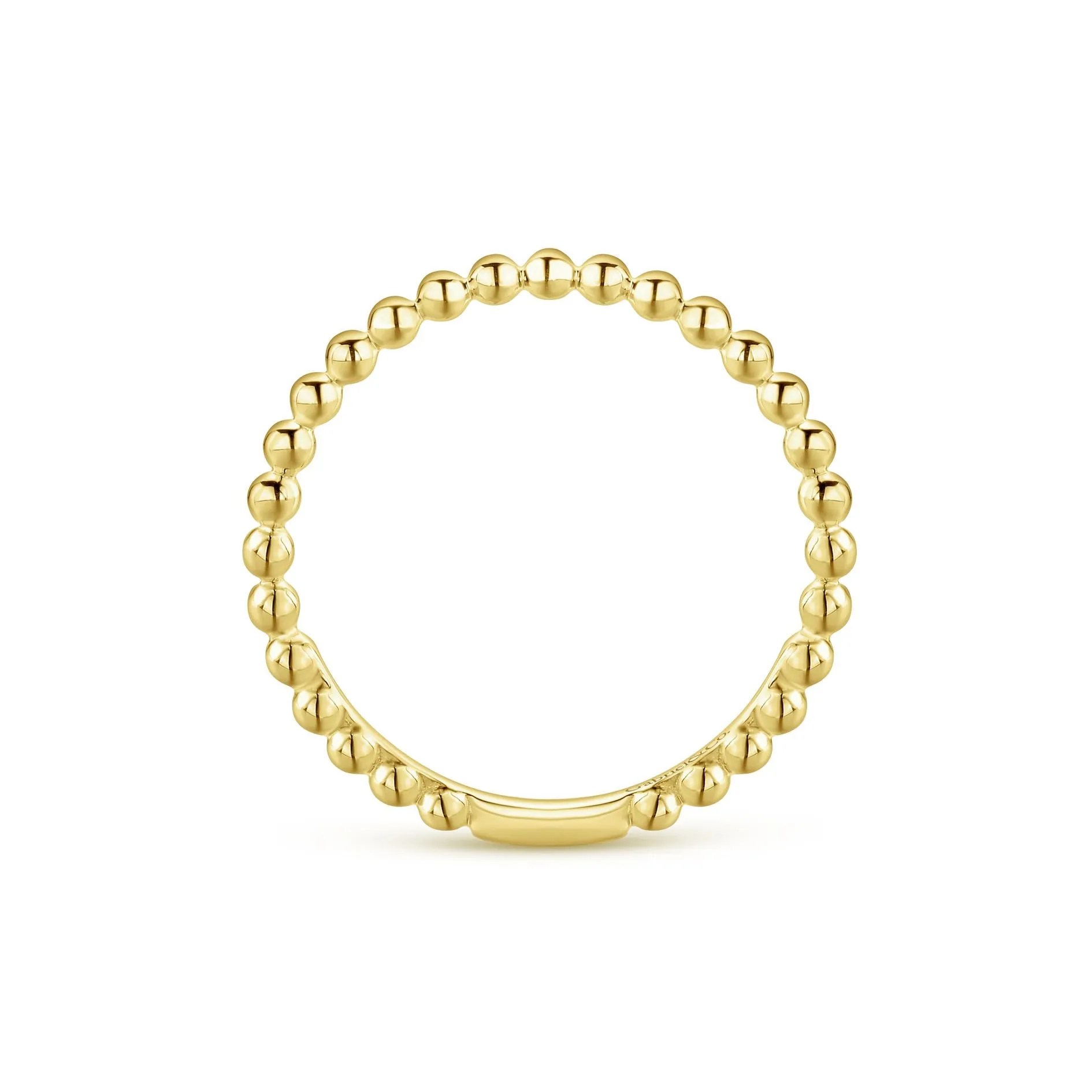 14K Yellow Gold Beaded Stackable Band