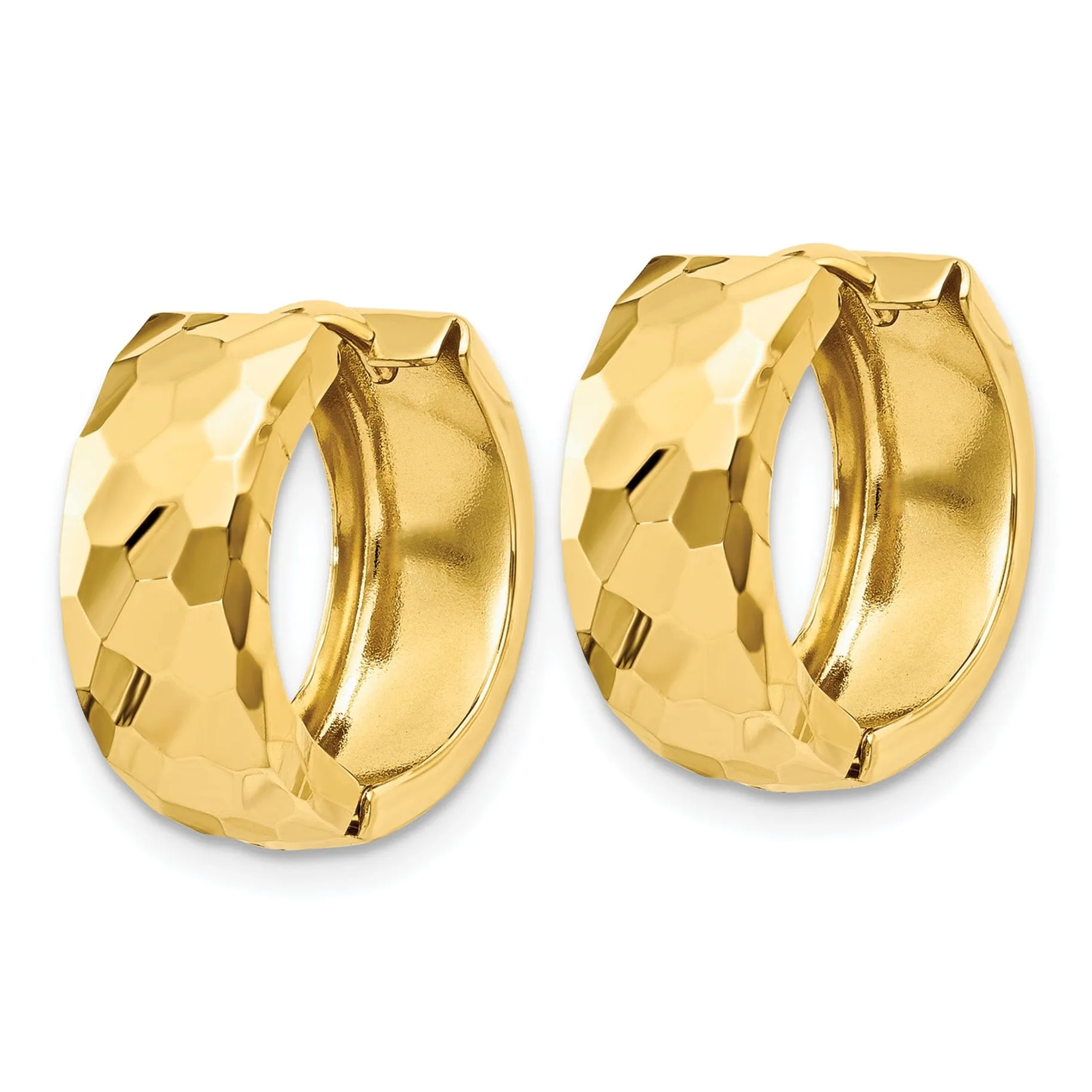 14k Yellow Gold Polished Hinged Hoop Earrings