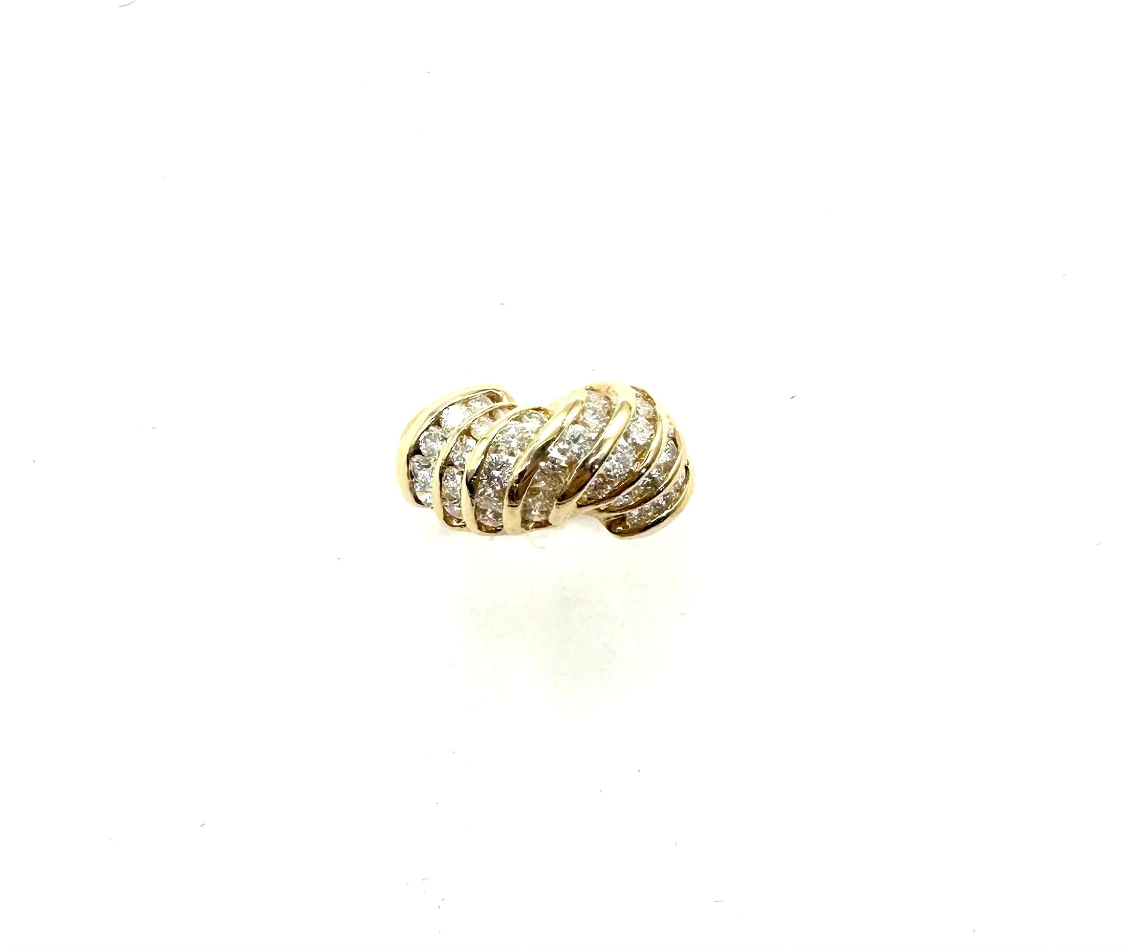 1.50 CTW Channel Set Diamond Shrimp Ring