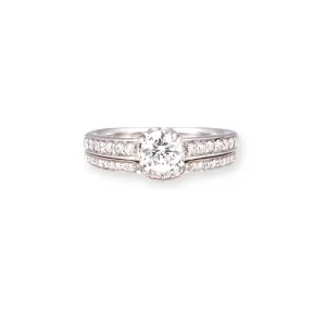 18ct White Gold Diamond Engagement Ring and Wedding Band Set -BRG002863