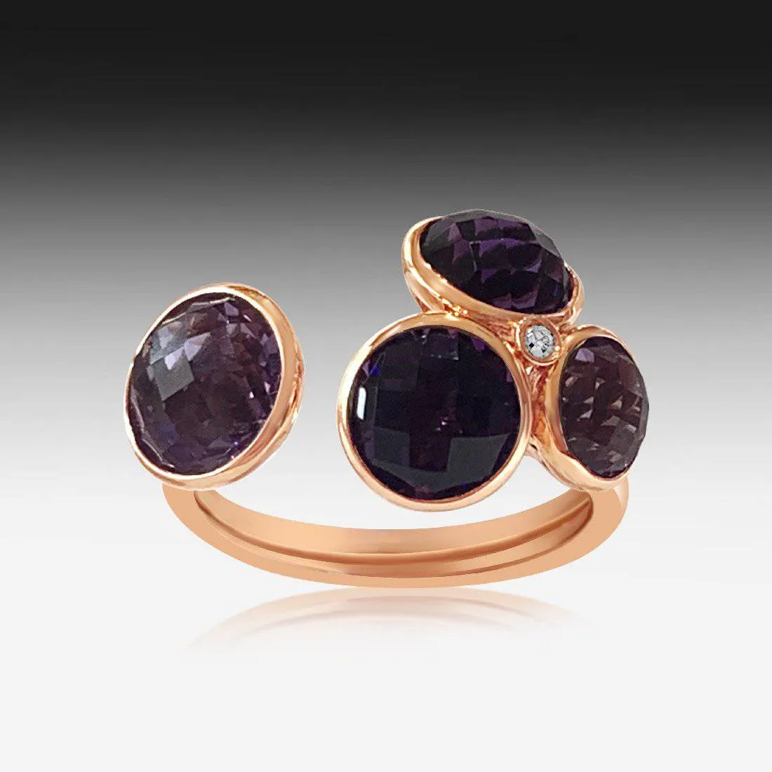 18kt Rose Gold split ring Amethyst ring