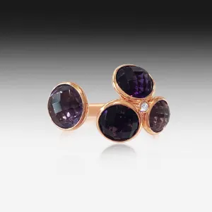 18kt Rose Gold split ring Amethyst ring