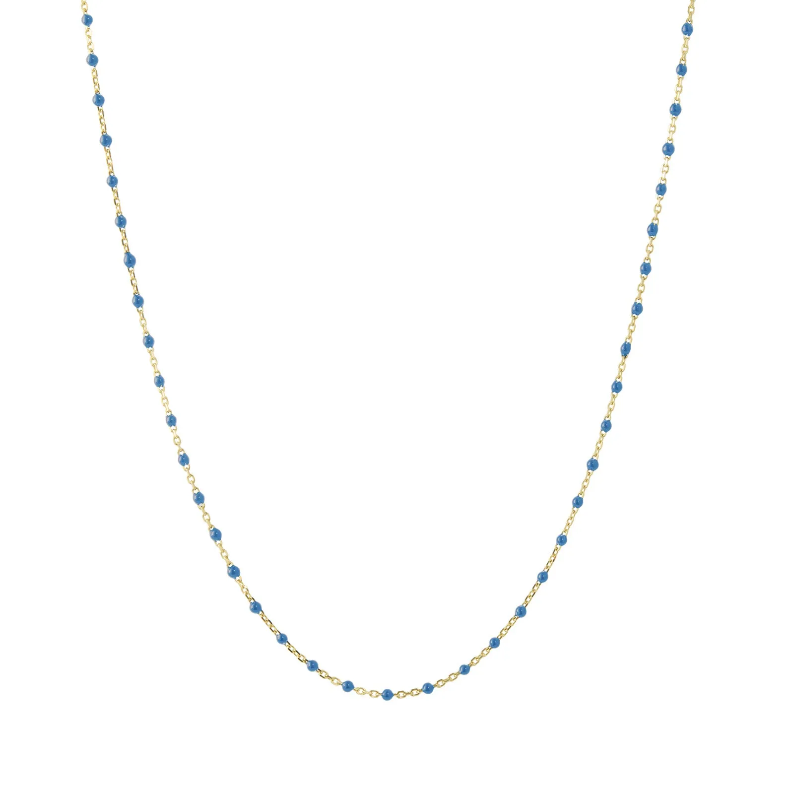 18" Lapis Tiny Dot Chain Necklace