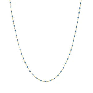 18" Lapis Tiny Dot Chain Necklace