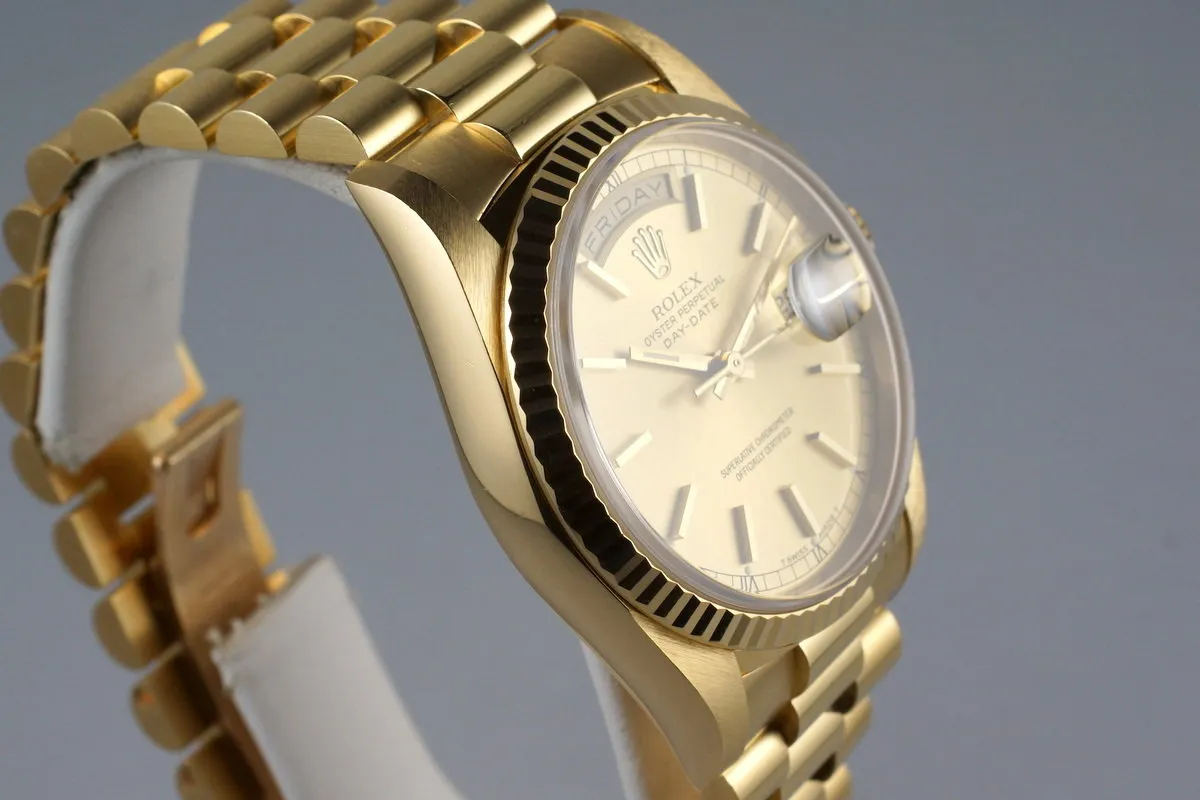 1995 Rolex YG Day-Date 18238 with Box and Papers