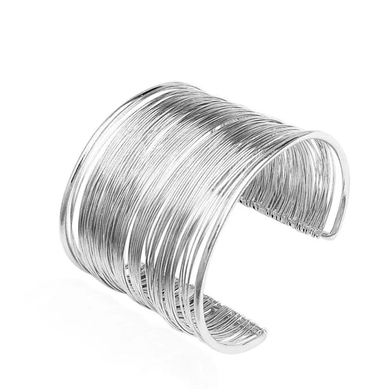 1PC High Quality Bracelet For Women Arm Ring Africa's New Opening Geometric Out Smooth Multi-layer Pattern Ring Jewelry