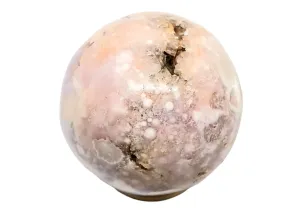 237G Pink Amethyst Flower Agate Crystal Sphere