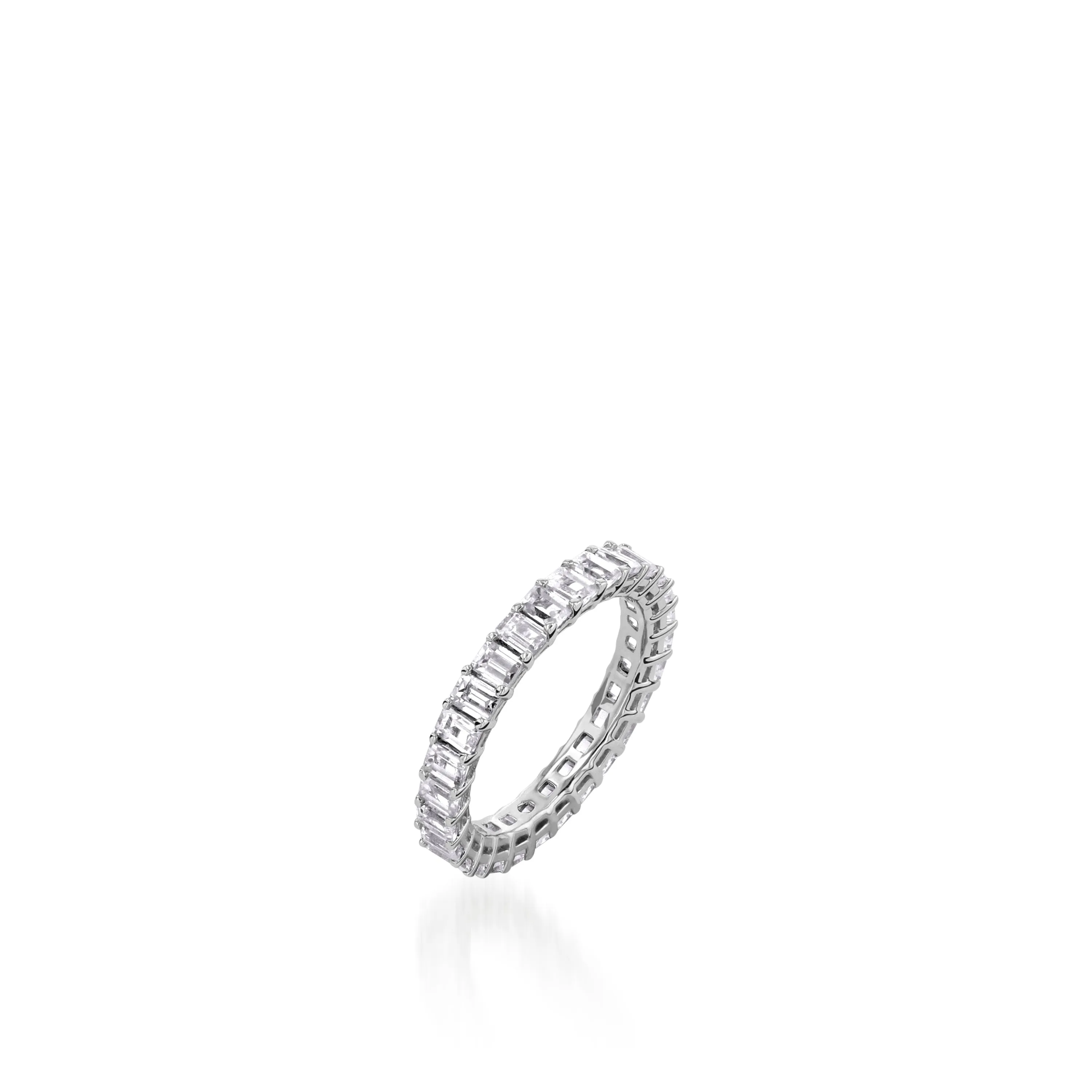 2.5-Carat Emerald-Cut Natural Diamond Eternity Band