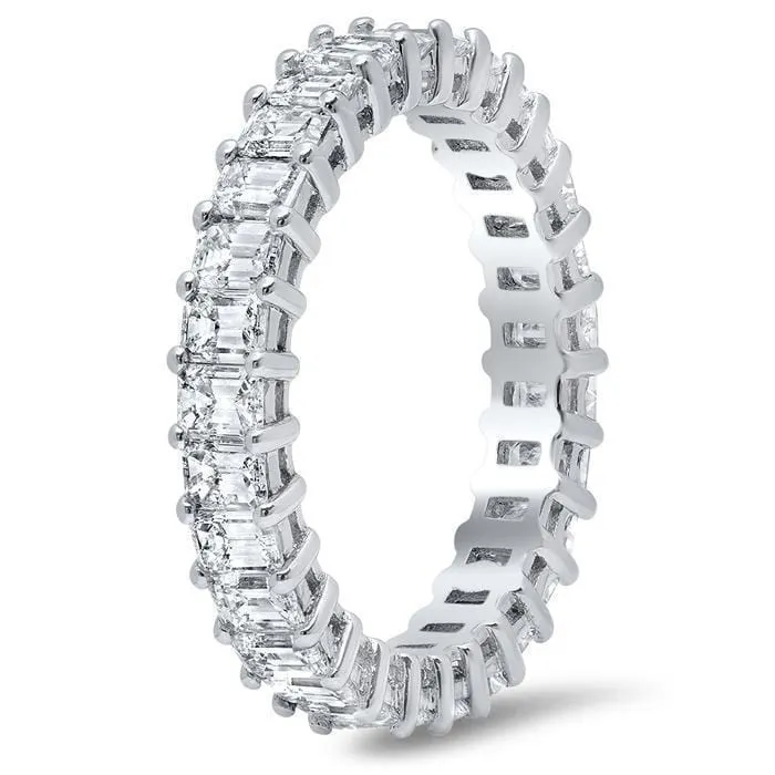 3.00 cttw Emerald Cut Shared Prong Diamond Eternity Band