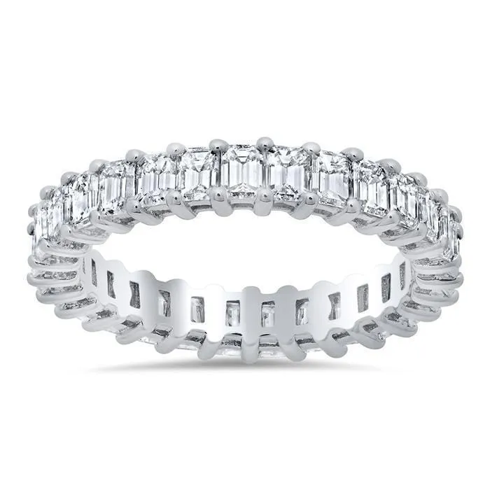 3.00 cttw Emerald Cut Shared Prong Diamond Eternity Band