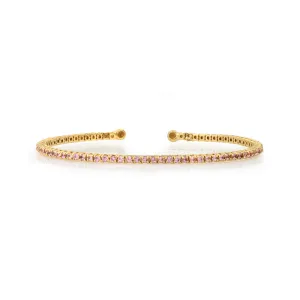 4-Prong Pink Sapphire Tennis Cuff