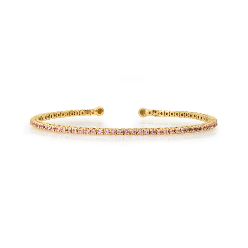 4-Prong Pink Sapphire Tennis Cuff