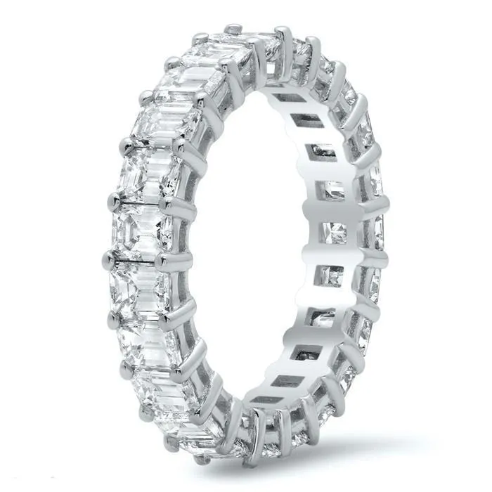 4.00 cttw Emerald Cut Shared Prong Diamond Eternity Band