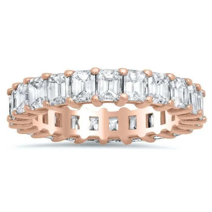 4.00 cttw Emerald Cut Shared Prong Diamond Eternity Band