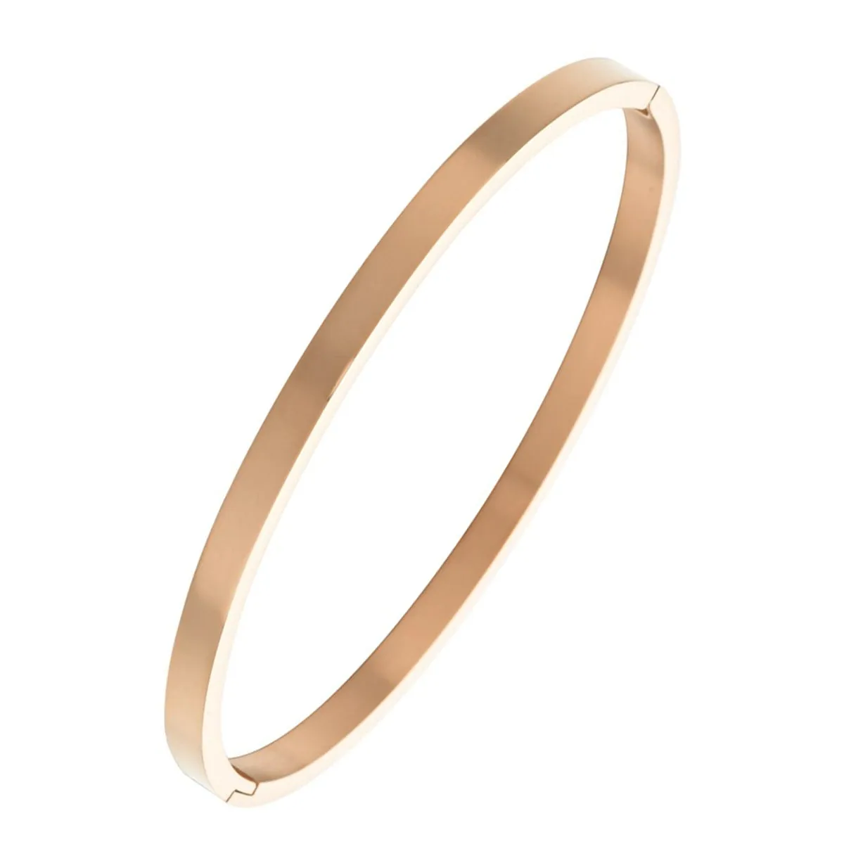 4mm Matte Finish 316 Surgical Stainless Steel Rose Gold Kada Bangle Bracelet Unisex