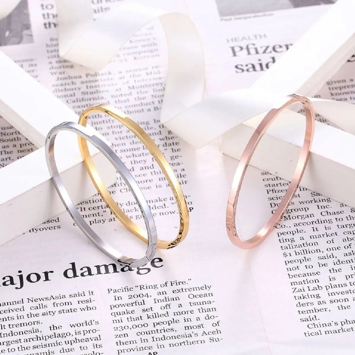 4mm Matte Finish 316 Surgical Stainless Steel Rose Gold Kada Bangle Bracelet Unisex