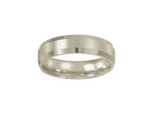 6mm Beveled Edge White Gold Ring E3683