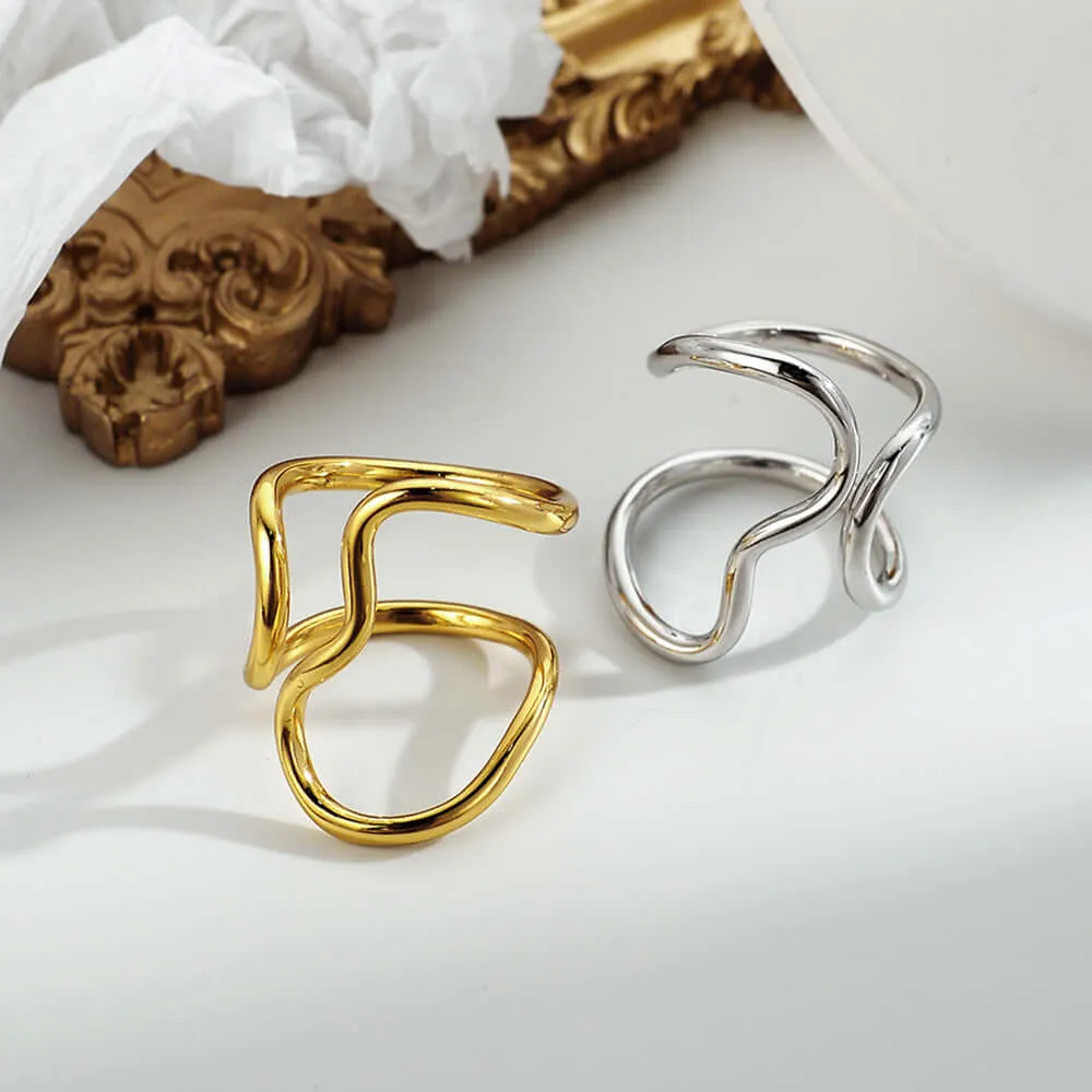 925 Silver Handmade Geometric Line Band Ring