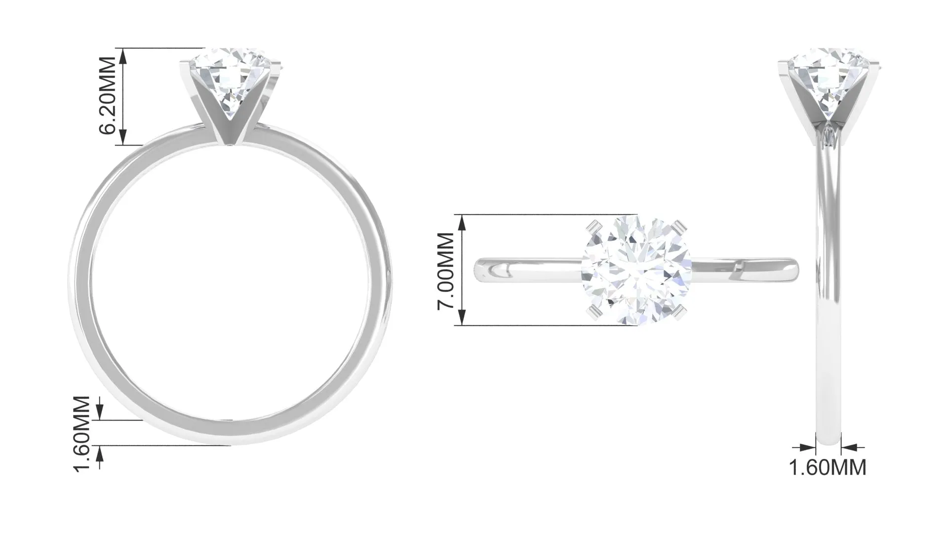 Adorable Peg Head Set Solitaire Moissanite Ring for Women