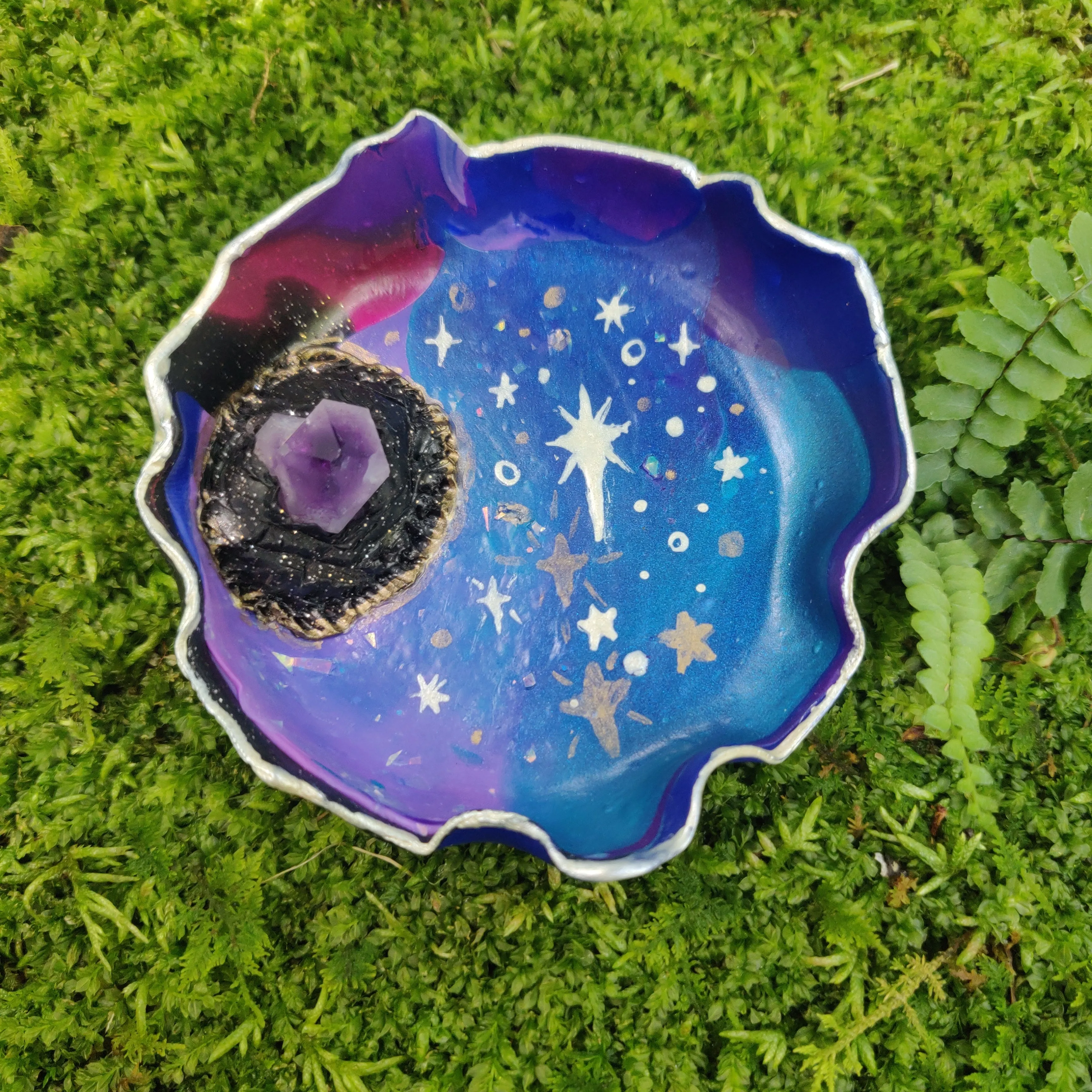 Amethyst Galaxy Polymer Clay Trinket Dish