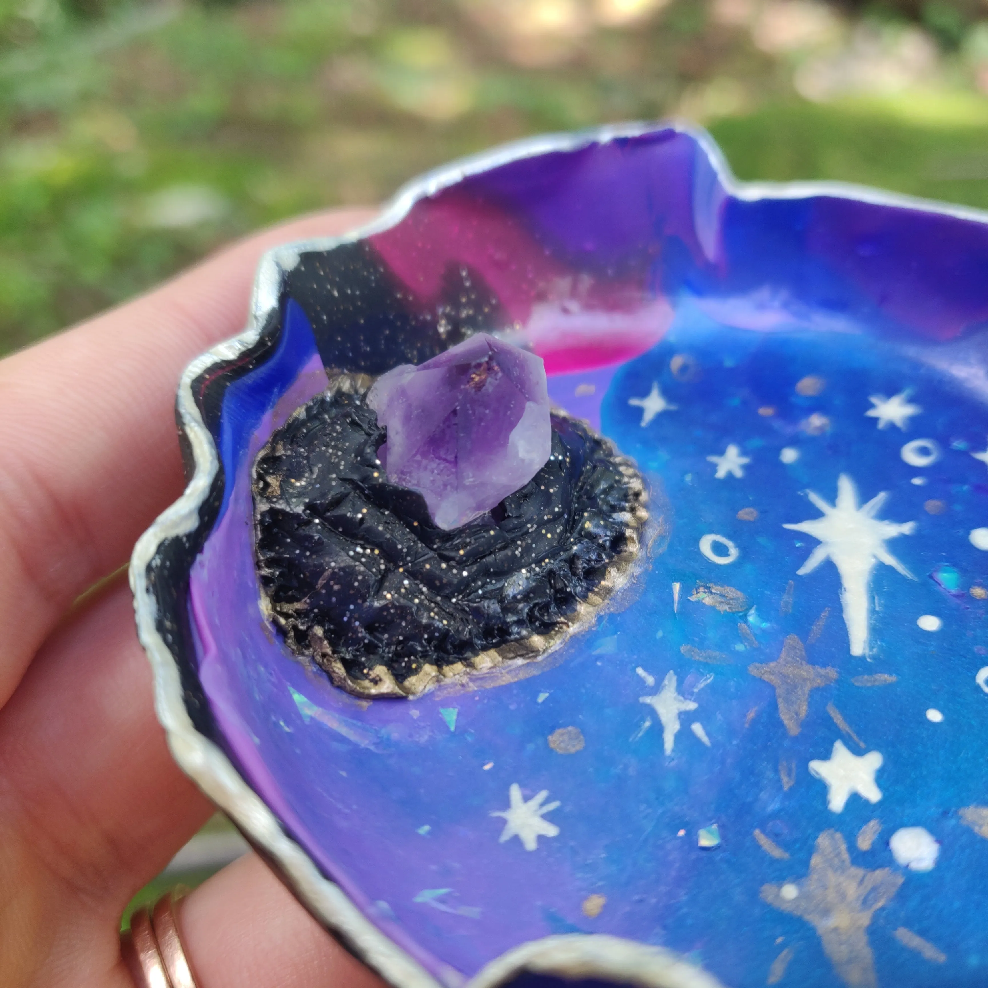 Amethyst Galaxy Polymer Clay Trinket Dish