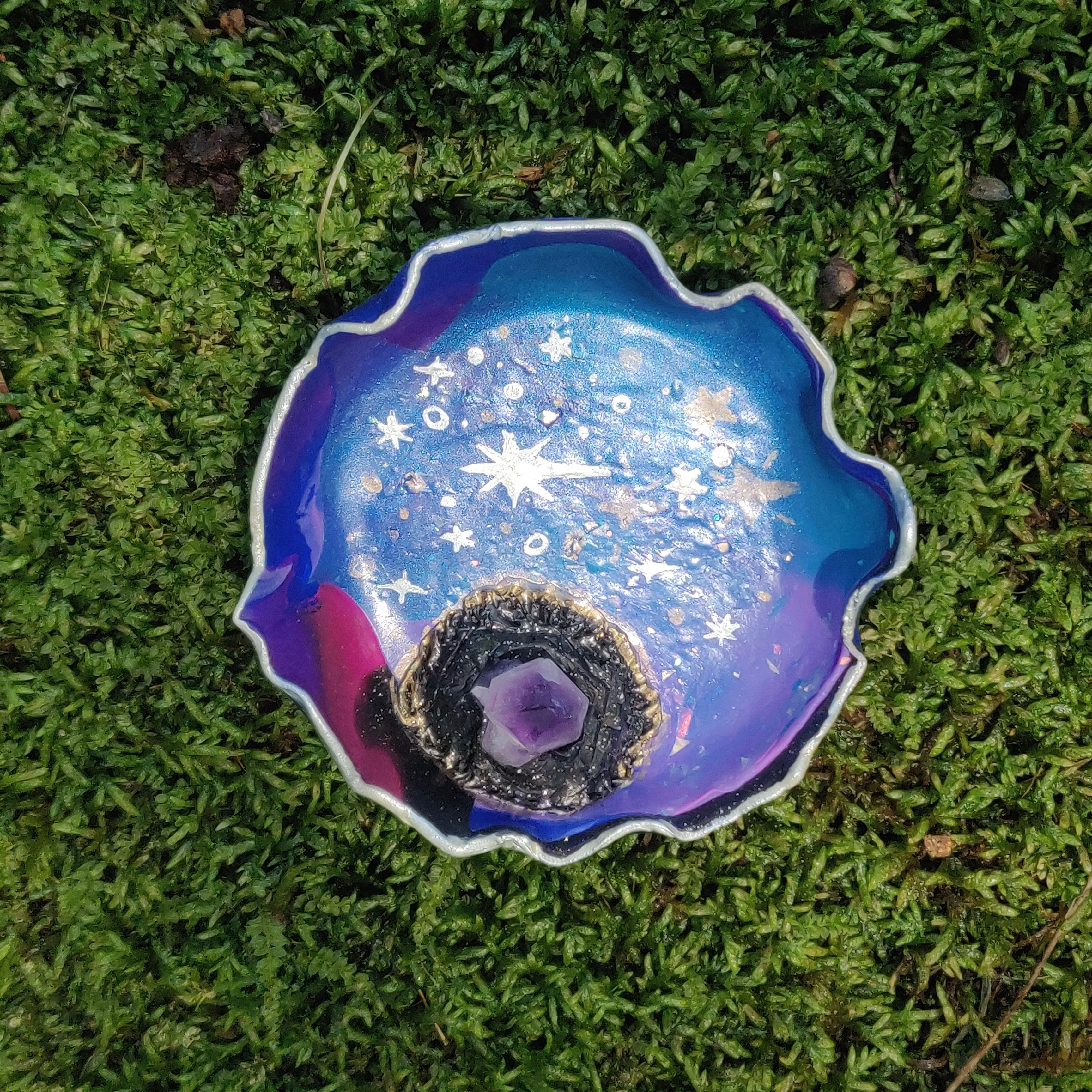 Amethyst Galaxy Polymer Clay Trinket Dish