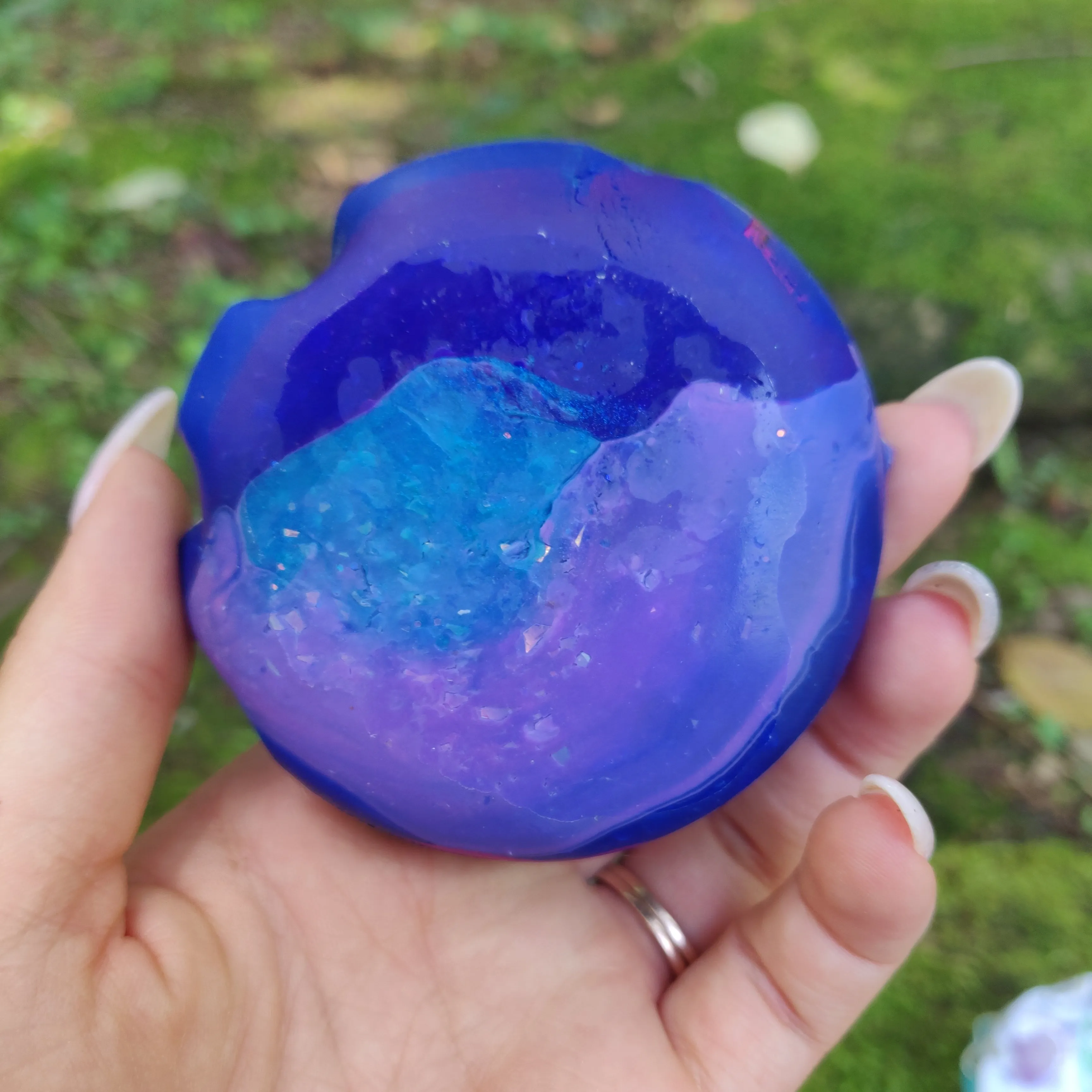 Amethyst Galaxy Polymer Clay Trinket Dish