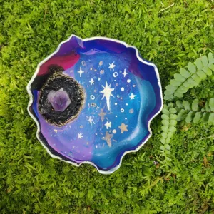 Amethyst Galaxy Polymer Clay Trinket Dish