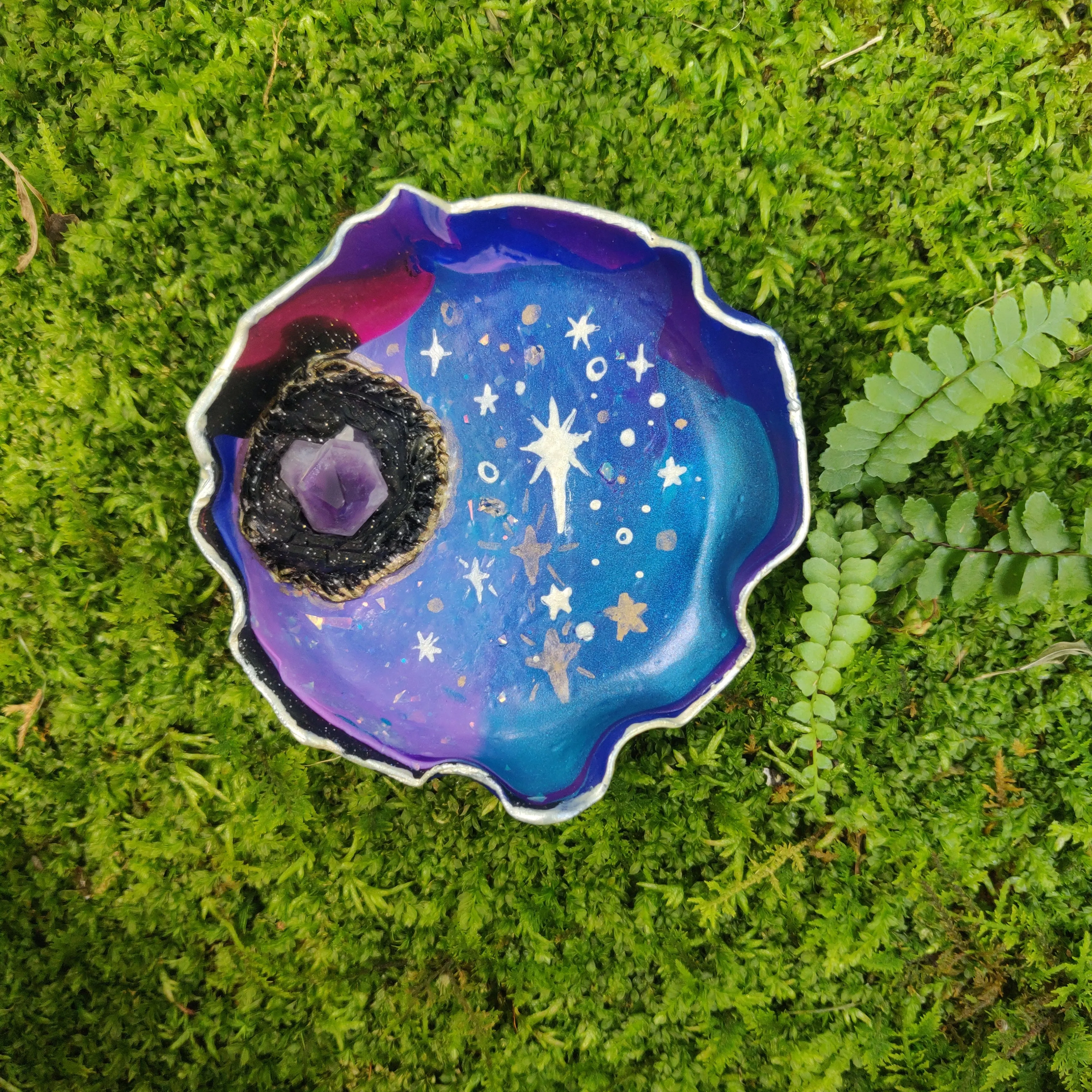 Amethyst Galaxy Polymer Clay Trinket Dish