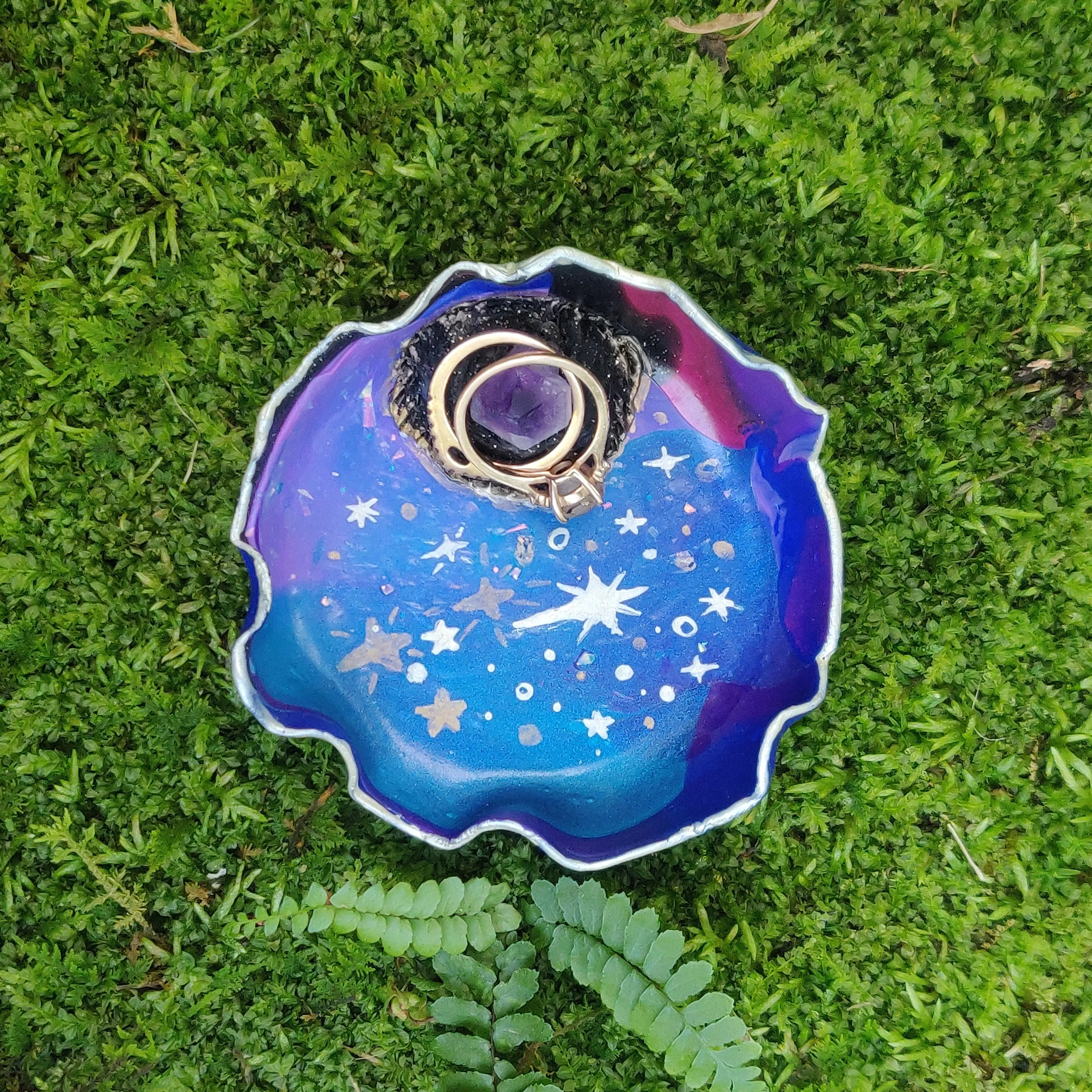 Amethyst Galaxy Polymer Clay Trinket Dish